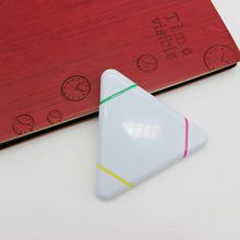 创意三角形荧光笔三色记号笔广告笔可支持印刷logo学生办公标注笔