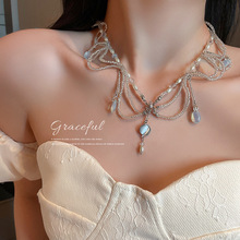 漢服復古設計一款兩戴米珠珍珠流蘇發飾項鏈小清新百搭氣質頸鏈