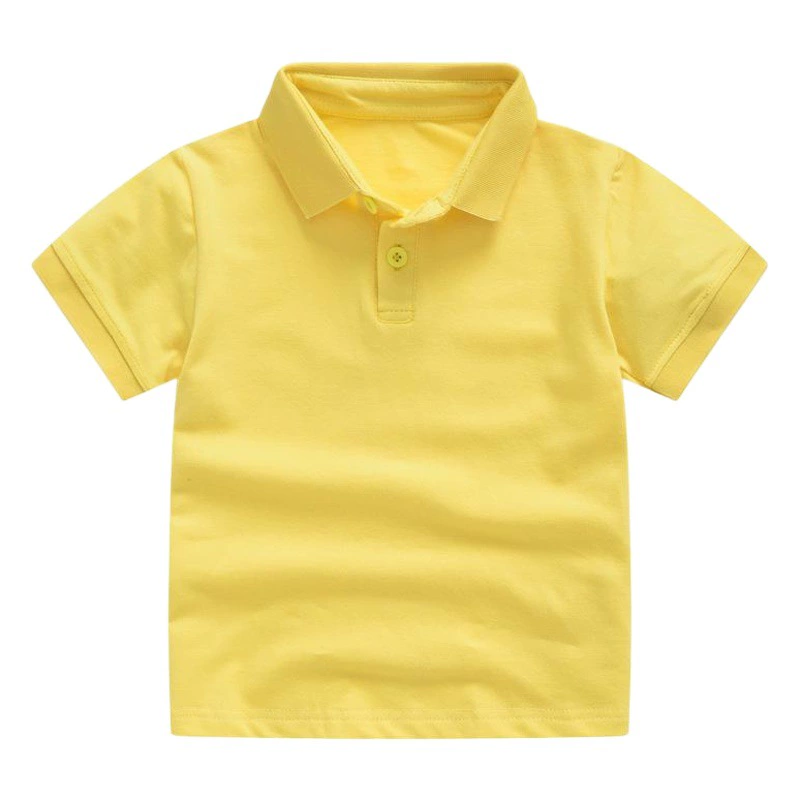 Новый детский летний сплошной цвет футболки с короткими рукавами для мальчиков и девочек