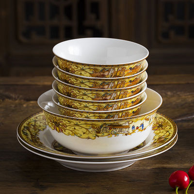court tableware Dishes suit Jingdezhen household Dish Anti scald originality plate Chinese style ceramics tableware combination