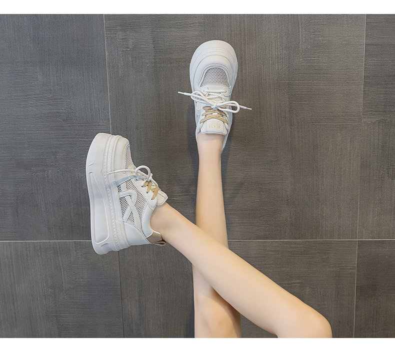 Giày sneaker nữ đế dày tăng chiều cao phong cách thể thao nhẹ — Tím 5057, Mơ 5057 chi tiết 11