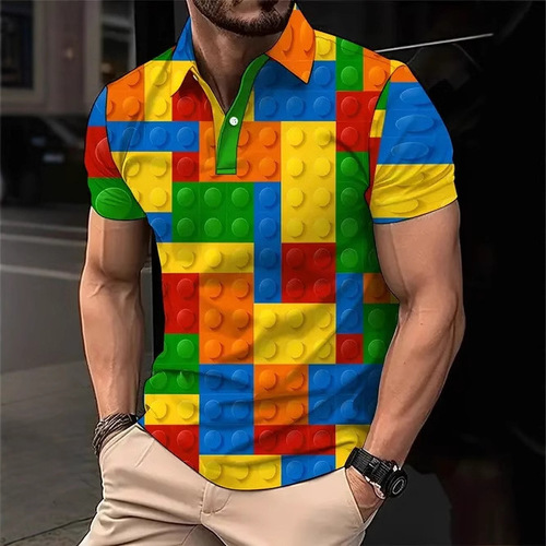 2025 New Arrival High-Quality Plaid & Stripe Short-Sleeve POLO Shirt MB13