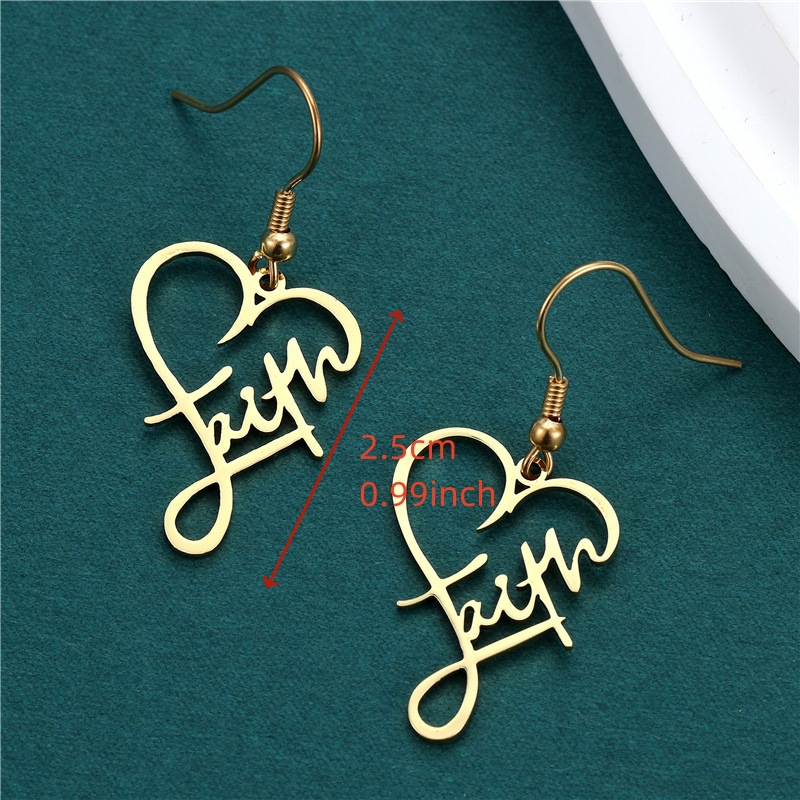 10g Weight 201 Stainless Steel Ear Needle Material Drop Earrings Classification 1 Pair Quantity 1 Pair Casual Elegant Cross Letter Plating 201 Stainless Steel Drop Earrings