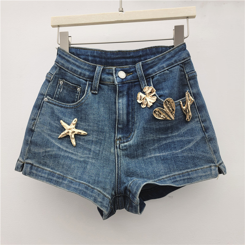 Pantalones Cortos de Mezclilla A-Line para Mujer Cintura Baja image 4