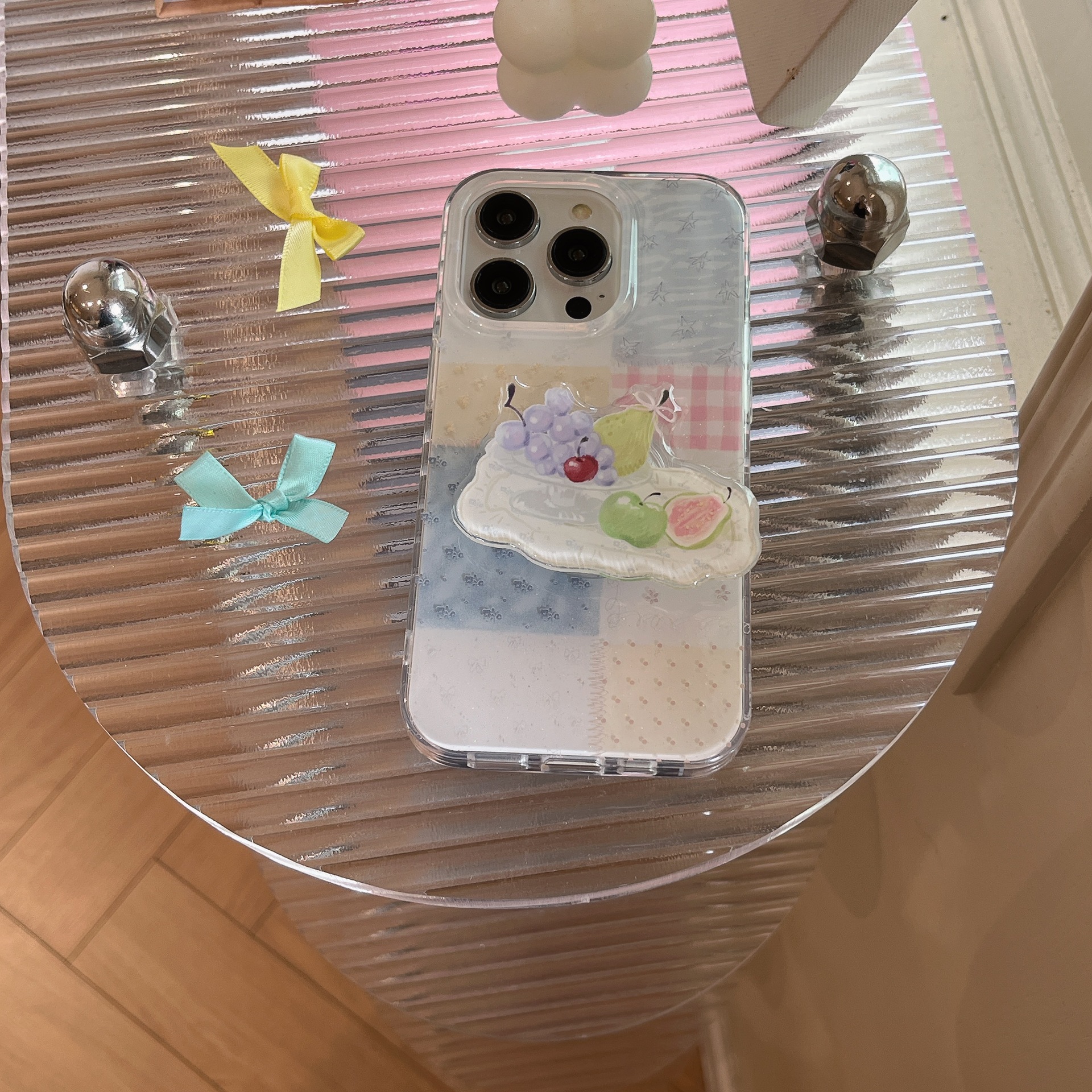 Pequeña fruta a cuadros de costura fresca para iPhone15/16 funda para teléfono móvil 16proMax nicho 15Pro hembra 14