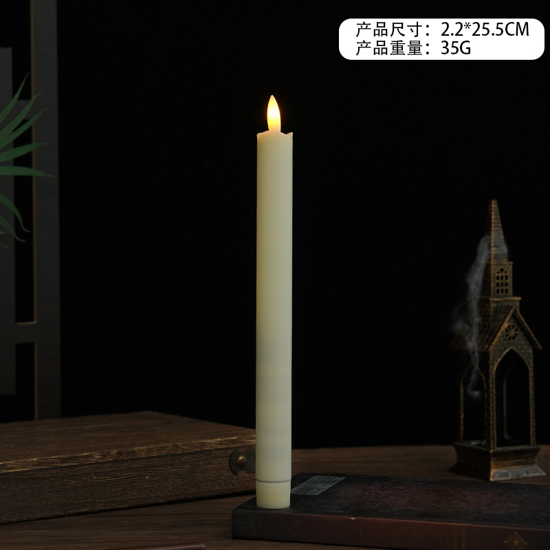 Luz de vela de varilla larga led boca de onda bala control remoto vela electrónica boda boda Navidad vacaciones luces decorativas
