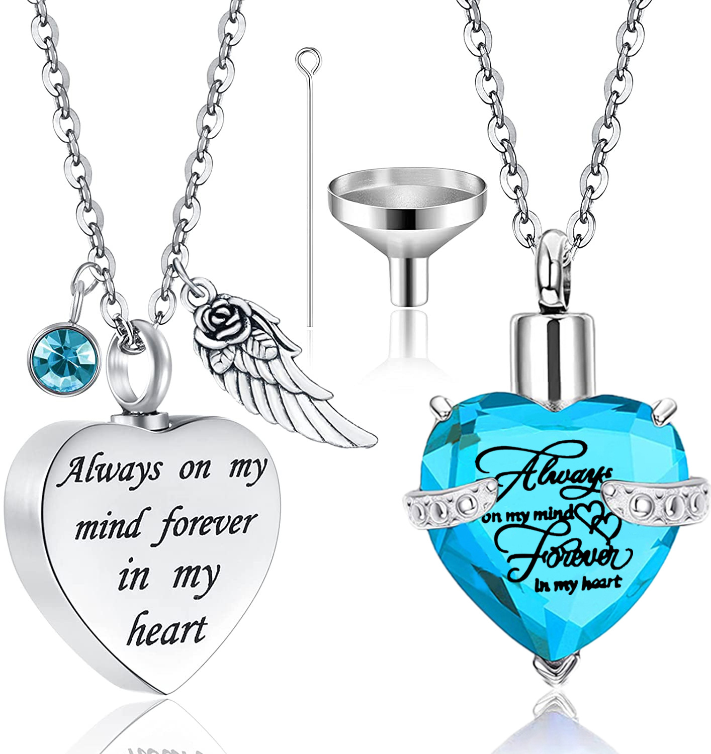 Joyería conmemorativa de cenizas de hueso fijo collar de vidrio tallado mascota ataúd cinerario cumpleaños amor colgante piedra collar de acero inoxidable