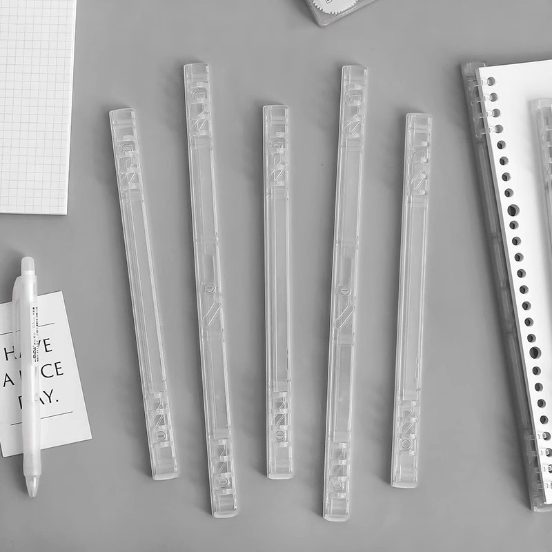 diy推拉活页夹笔记本配件抽拉式不硌手活页本夹子活页圈收纳8孔夹