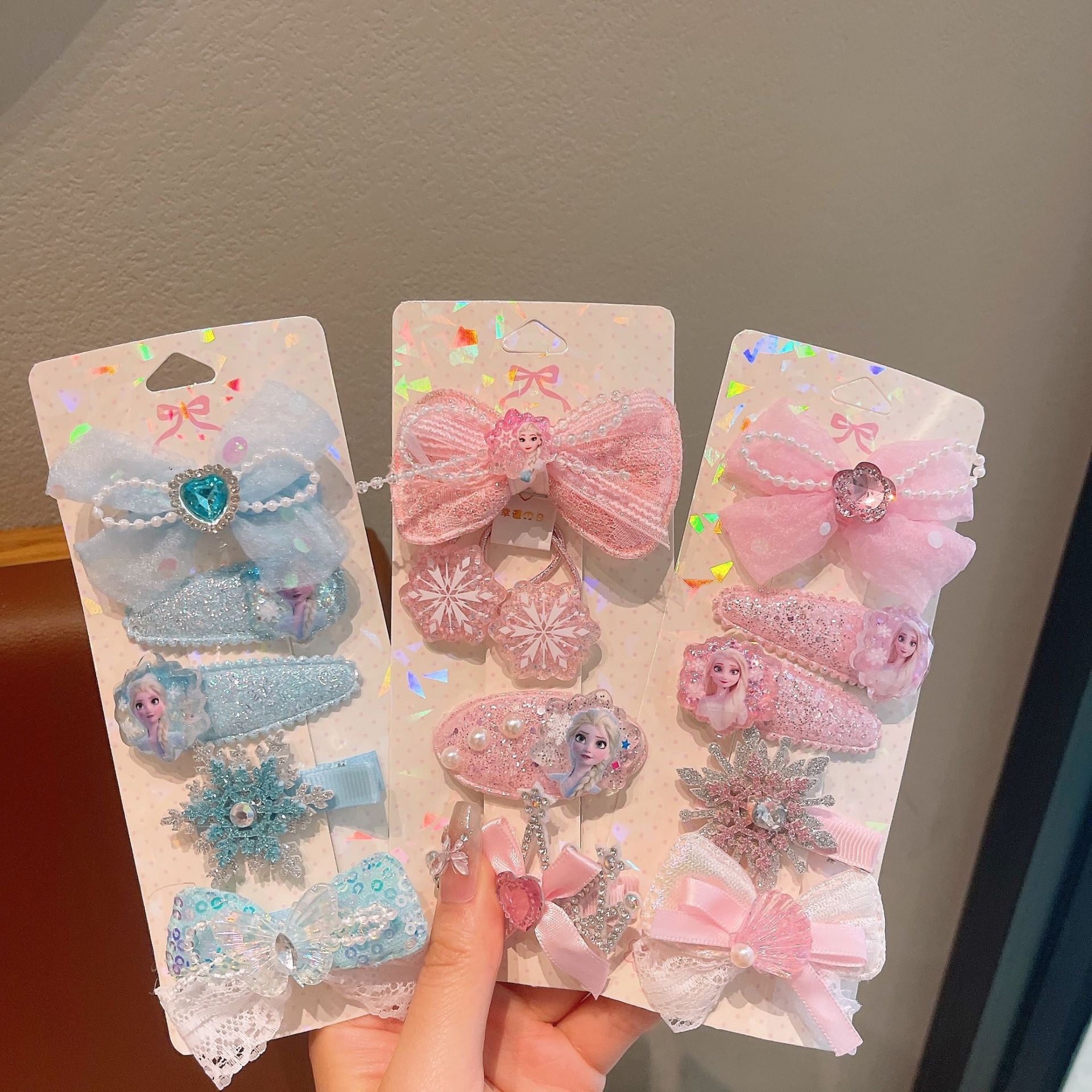 Clip de cabello de malla de arco de estrellas de mar conchas de capellán dulce dibujos animados clip de cabello de princesa tocado de niña