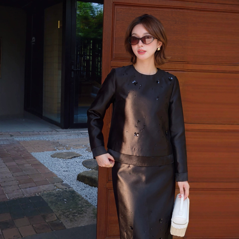 2026 Autumn Mulberry Silk Wool Handmade Beaded Skirt Mulberry Silk Wool Beaded Patchwork Silk Organza Top 2026 Autumn Mulberry Silk Wool Handmade Beaded Skirt Mulberry Silk Wool Beaded Patchwork Silk Organza Top