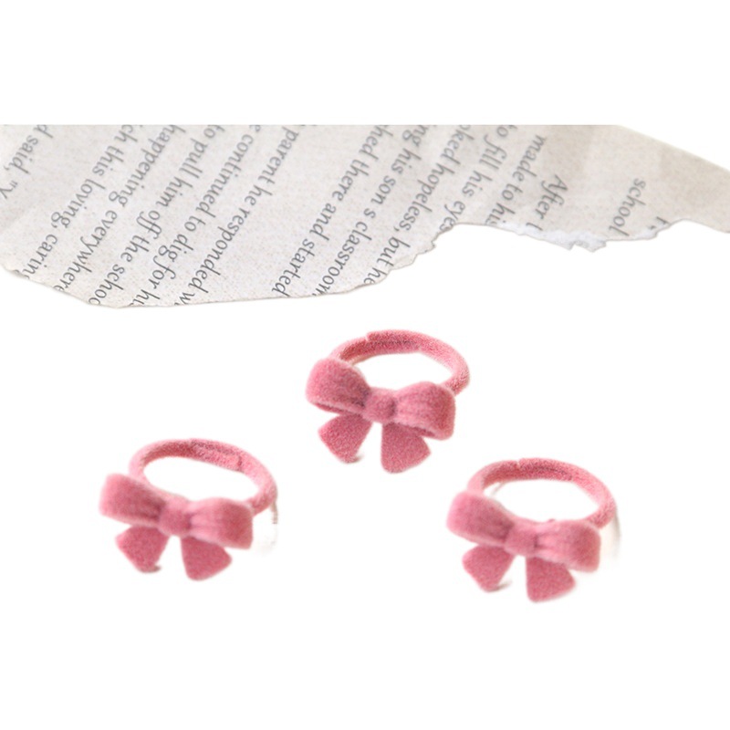 Pequeño Libro Rojo Klein azul terciopelo lazo oso anillo abierto DIY blanco anillo de felpa material al por mayor