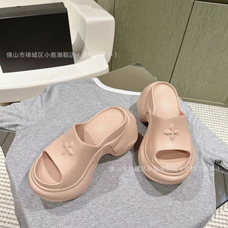 SMFK十字の花の新型の超厚い底のスリッパの女性のファッションのビスケットの底は高くなります。|undefined