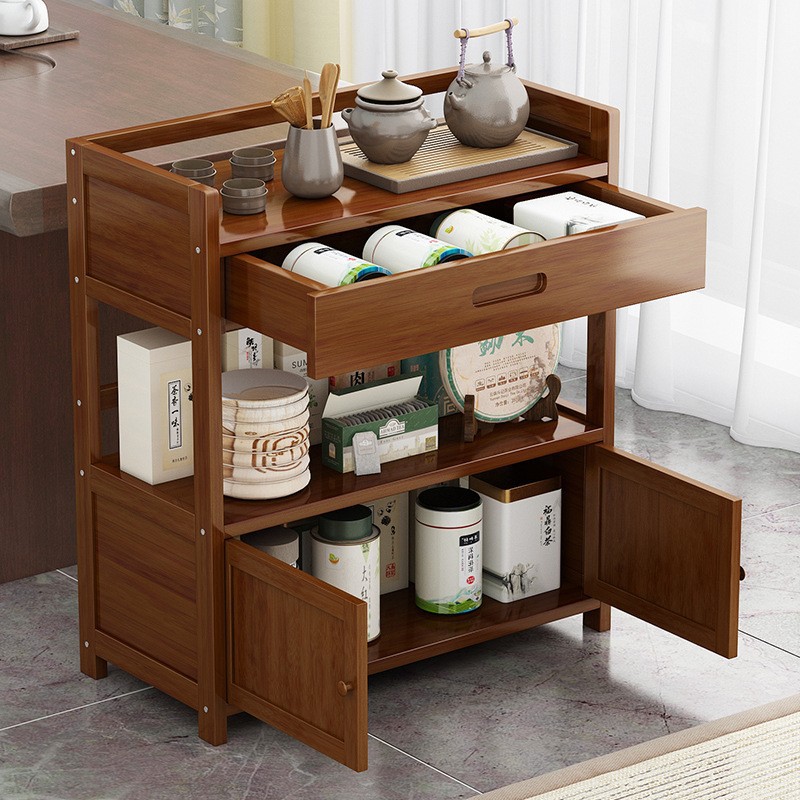 Gabinete de té de pie gabinete lateral para el hogar de múltiples capas estante de almacenamiento de la sala de estar mesa de té juego de té de oficina gabinete de almacenamiento de té