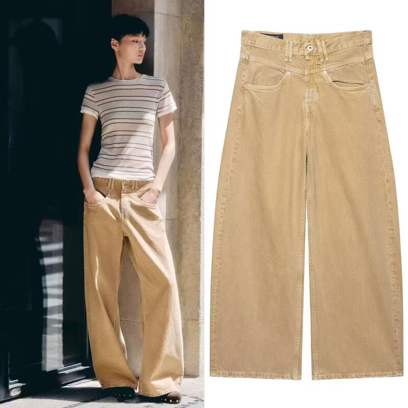 2025 New Autum Women's Pocket Decorated Cotton Low-Waist Loose Jeans 8197215