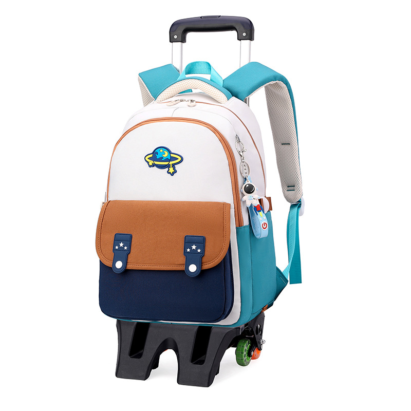 Mochila infantil de pescado natural para estudiantes de primaria grados 1 - 3 - 4 mochila de tirón para subir escaleras mochila de doble propósito al por mayor transfronteriza