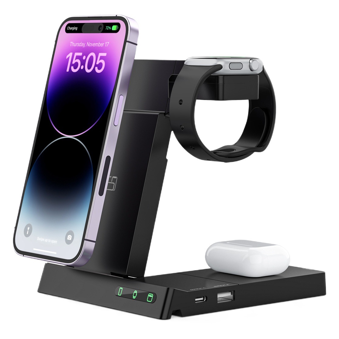 2024 nuevo cargador inalámbrico plegable tres en uno para Apple Samsung Huawei teléfono móvil universal multifunción