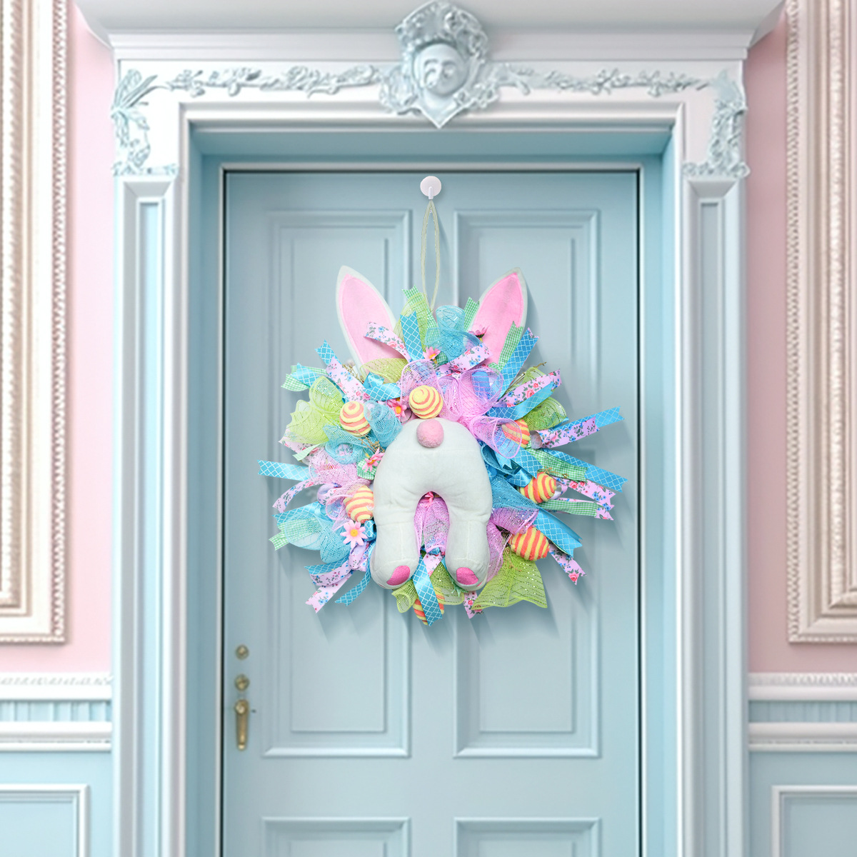 Easter Bunny Garland Home Simulation Plant Vine Wreath Party Decoration Door Hanging Props Christmas Decoration