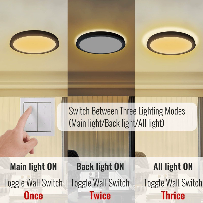 Ultra thin LED small night light, ceiling light for bedroom for living room, rectangular lamp, three colors