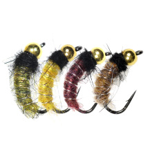 石蚕蛾若虫飞蝇毛钩 飞蝇饵10号 12号 鳟鱼饵 Caddis Nymph Fly