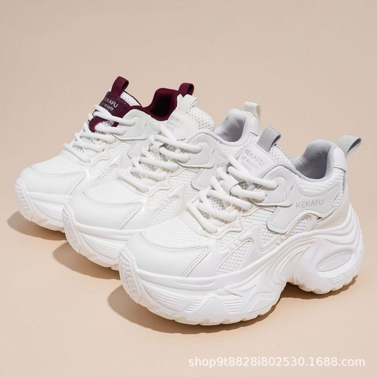 2026 primavera y verano zapatos de suela gruesa nuevos zapatos de tela casuales de 9 cm de altura de talón grueso