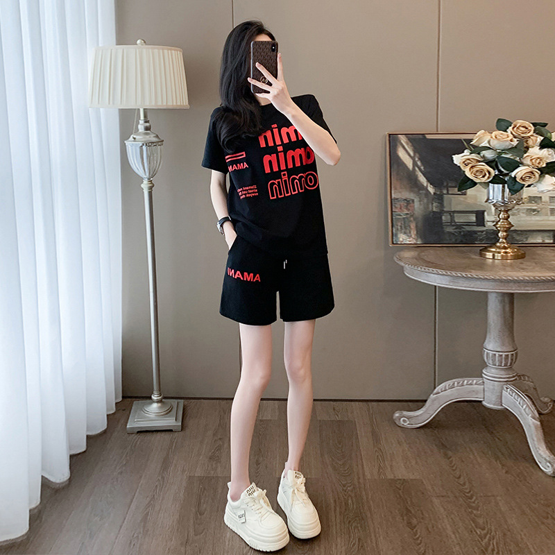 2024网红宽松显瘦洋气短裤两件套潮流运动套装女夏装新款9208