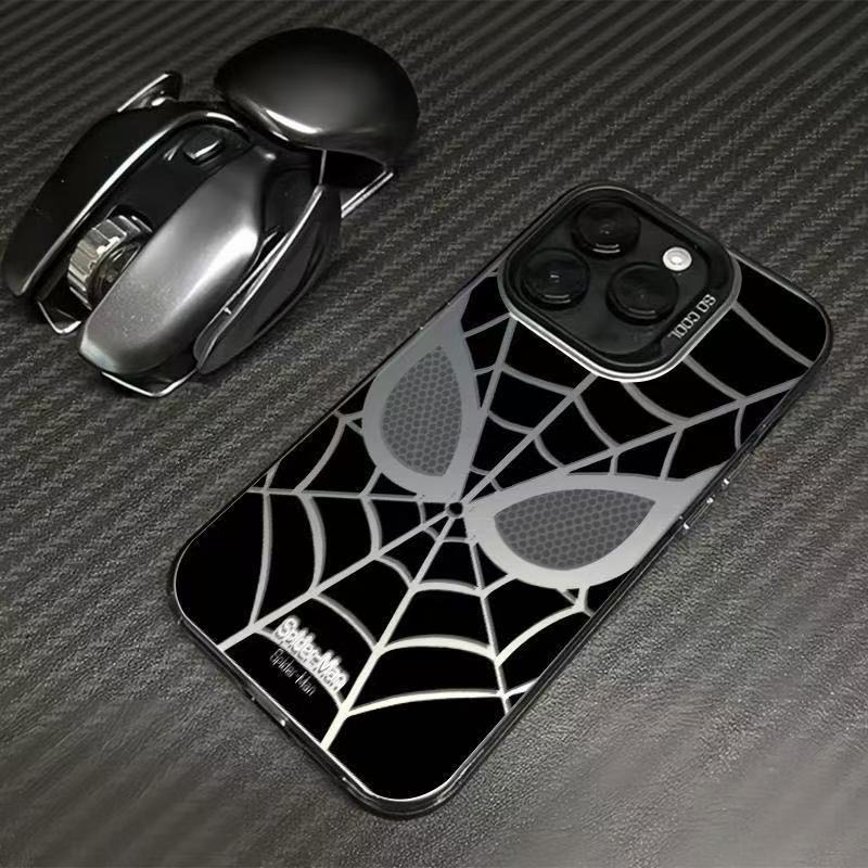 Color Silver Shell-Black-Black Spider-Man en blanco y negro