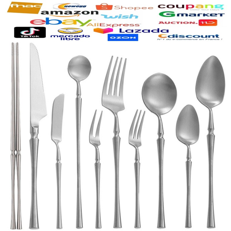 Cross-border Steak Knife, Fork and Spoon Full Series Tableware 304 Stainless Steel Household Restaurant Hotel High-end Tableware Cross-border Steak Knife, Fork and Spoon Full Series Tableware 304 Stainless Steel Household Restaurant Hotel High-end Tableware