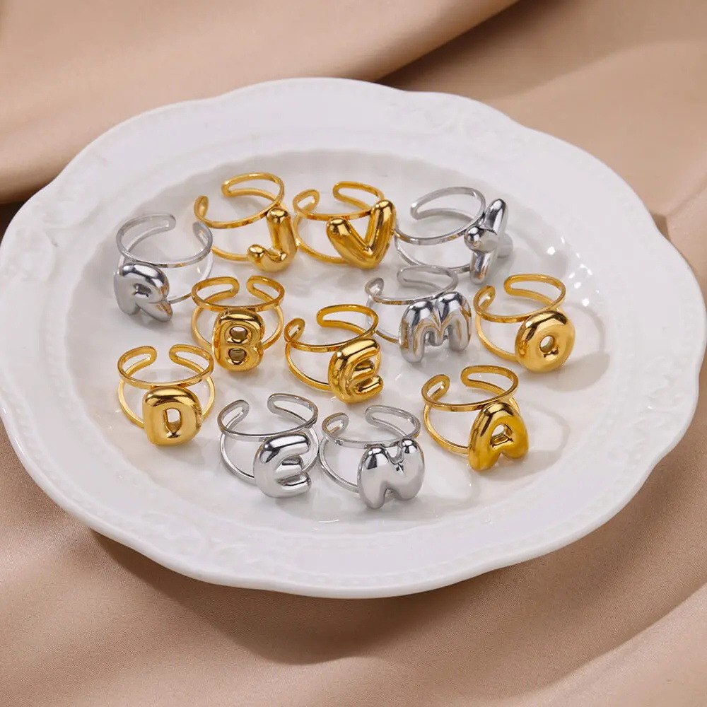 9g Weight 0.03µm-0.05µm Gold Plating Thickness PVD Coated Gold Plating Process Real Gold Plated Plating Material Stone-Free Inlay Material Open Rings Classification 1 Piece Quantity Casual, Daily Occasion 304 Stainless Steel Material Letter Pattern All Seasons Season Unisex Gender Simple Style Style Waterproof Non Tarnish, Plating Craft PVD Coated Real Gold Plated Letter 304 Stainless Steel Simple Style Waterproof Non Tarnish Open Rings 20