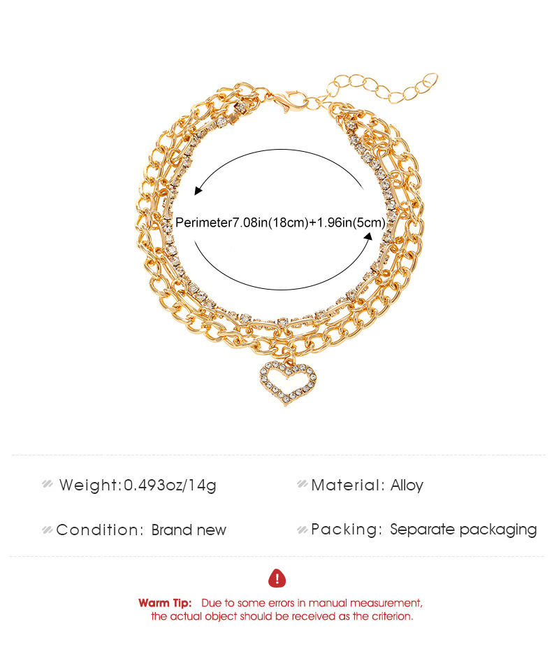 IG Style Ethnic Style Bohemian Heart Shape Alloy Wholesale Anklet display picture 1