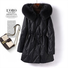 真皮羽绒服女中长款2024新宽松显瘦狐狸毛领皮草海宁绵羊皮衣外套