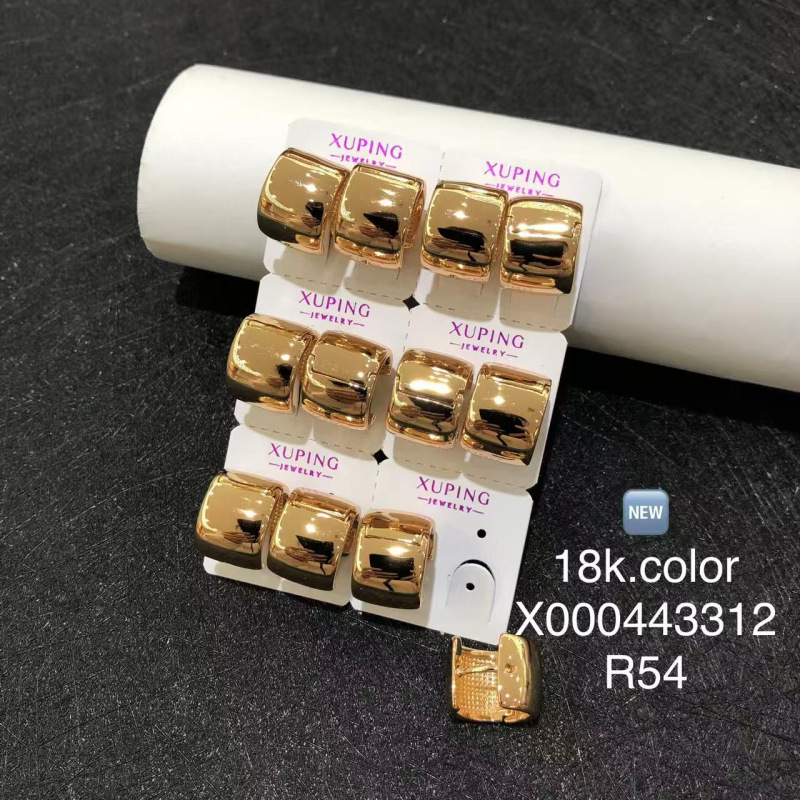 Pendientes de aro Xuping transfronterizos rusos de 18k con incrustaciones de diamantes, joyería de lujo ligero de alta gama al por mayor para mujer. image 126