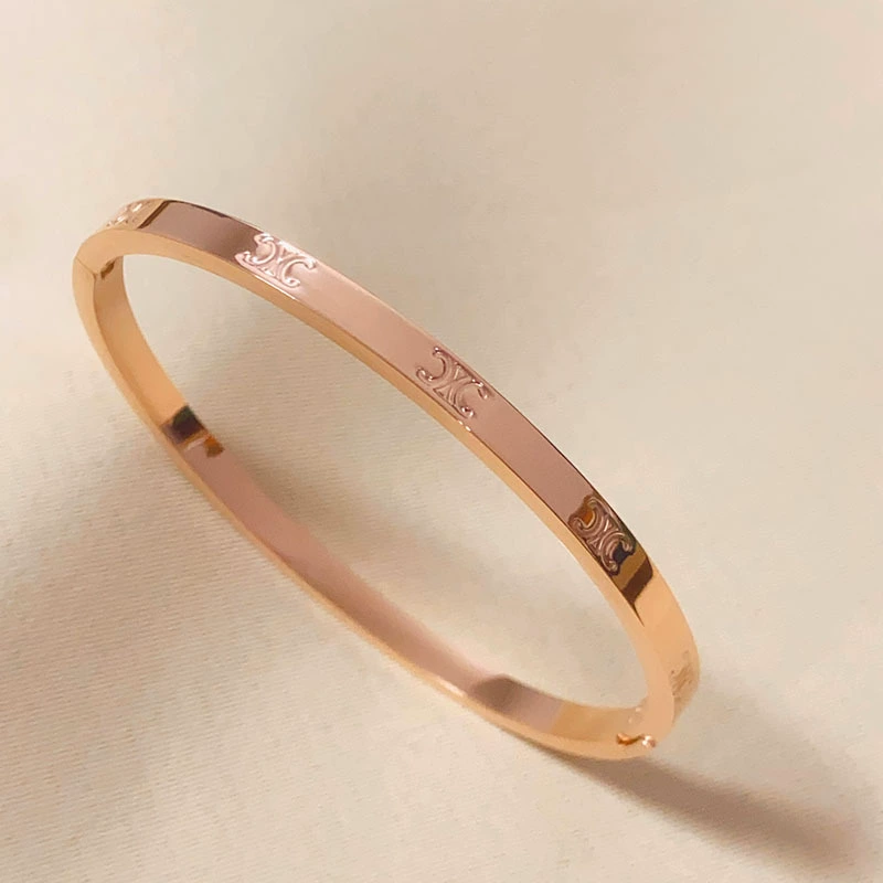 П bracelet из нержавеющей стали с буквами, небольшие надписи, не тускнеет, стиль высокого качества, светлая роскошь, простой и элегантный дизайн