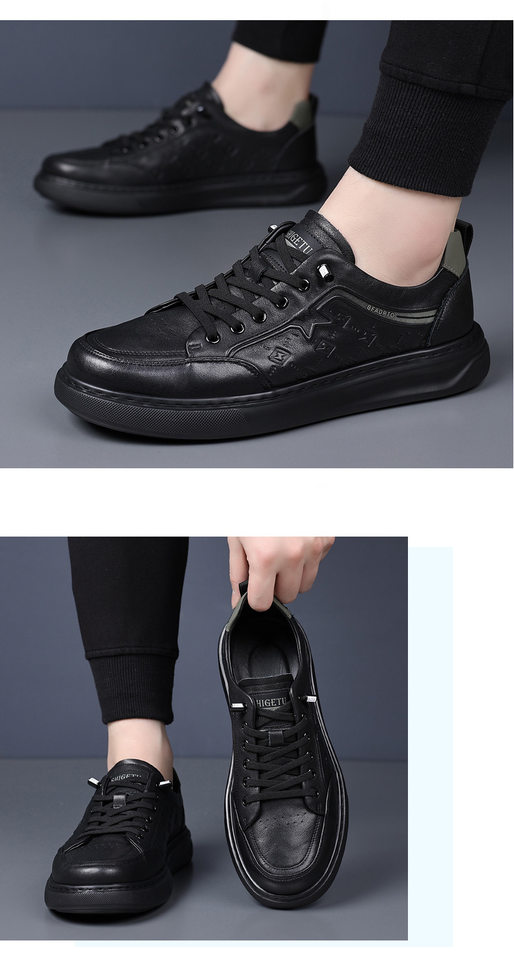 Giày lười nam da bò lớp đầu, sneaker casual da thật dễ phối đồ, gót thấp 1–3 cm — Màu trắng, màu đen chi tiết 18
