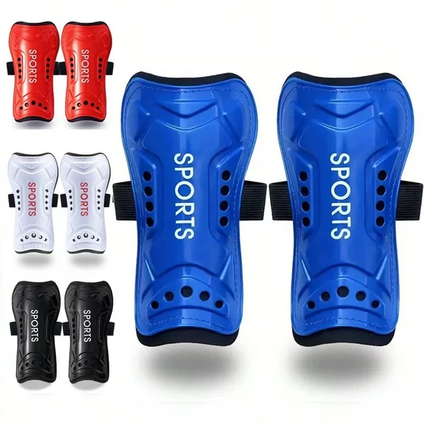 Cross-Border Professional Football Shin Guards for Adults, Outdoor Sports Calf Guards with Holes, Breathable Protective Straps