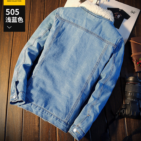 Velvet warm denim cotton down jacket