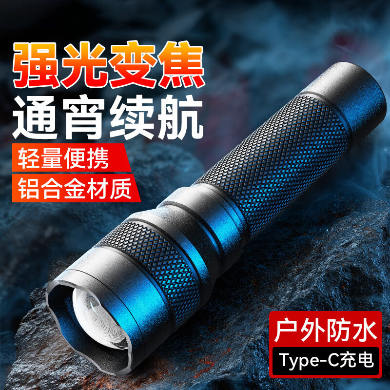 High-Intensity Flashlight with Zoom, Ultra-Bright, Long-Lasting, Small Portable Emergency Light for Home and Outdoor Use
