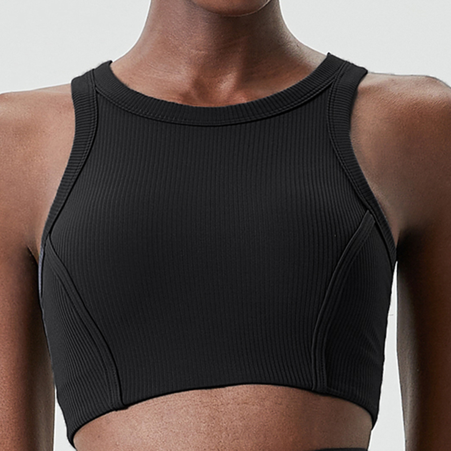 YB422 willow leaf turtleneck sports underwear black