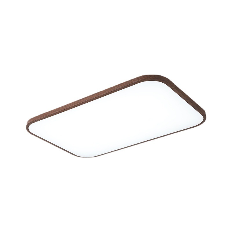 Nuevo estilo chino retro ultra delgado de espectro completo protector de ojos sala de estar lámpara principal estilo japonés minimalista "viento silencioso" lámpara de techo de patrón de nuez