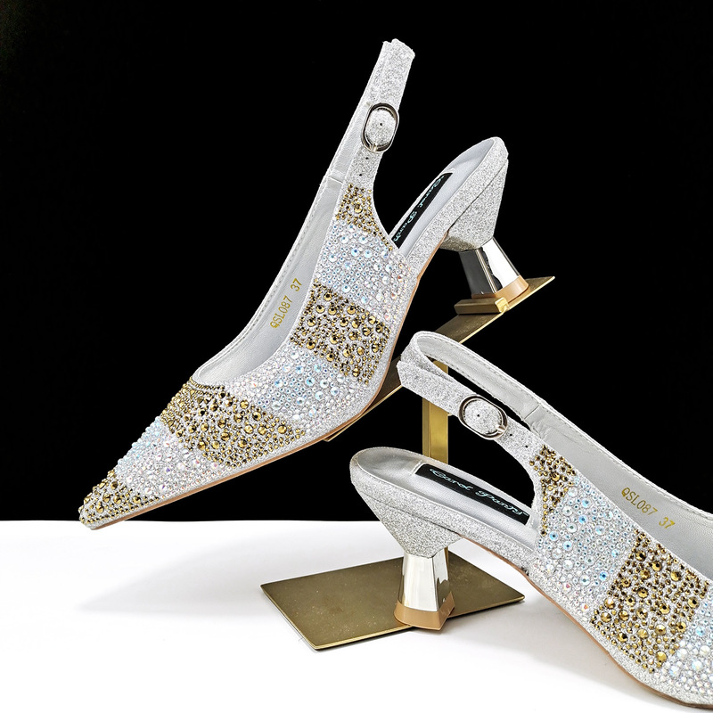 European and American Fashion Pointed Shoes Mid-heel Comfortable Women's Shoes Wedding Shoes Daily Commuter Shoes Fashion All-match