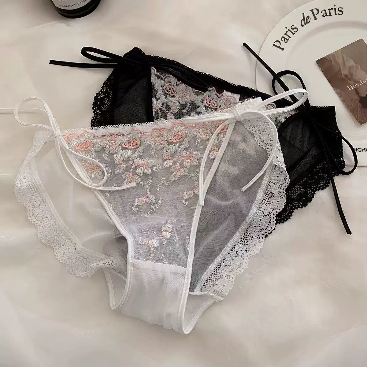 Сексуальное кружевное нижнее белье, брюки, штаны, французский стиль, с вышивкой