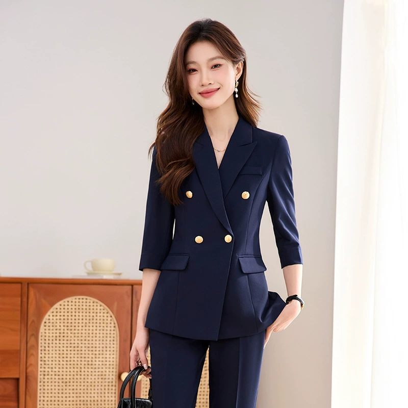 Женский костюм рутины Интервью Профессиональный пиджак 2025 Новый черный большой размер женский костюм на рабочем месте