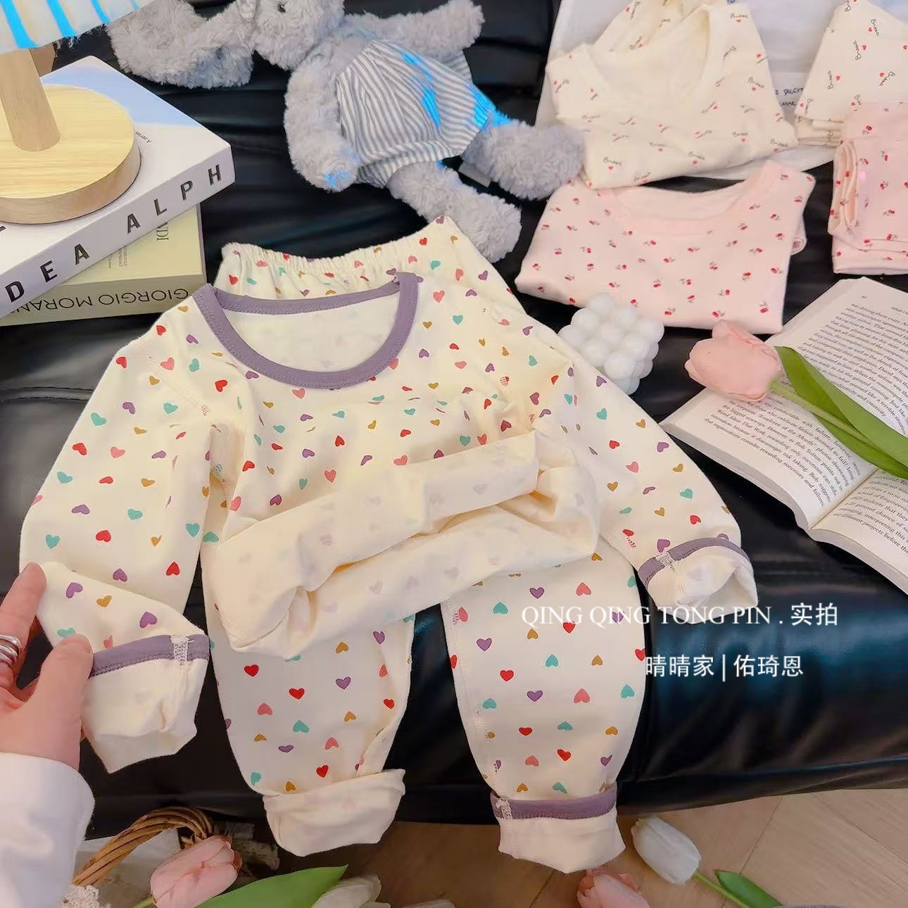 Niños Laica abrigo de otoño pantalones de otoño set niños dibujos animados bebé hueso ropa de hogar niños grandes pijamas de algodón para mujeres