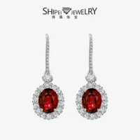 Shipe Jewellery 2024 новый 2ct яйцо в форме 7*9 серьги в Европе и Америке легкая роскошь 925 серебряные серьги с высоким содержанием углерода