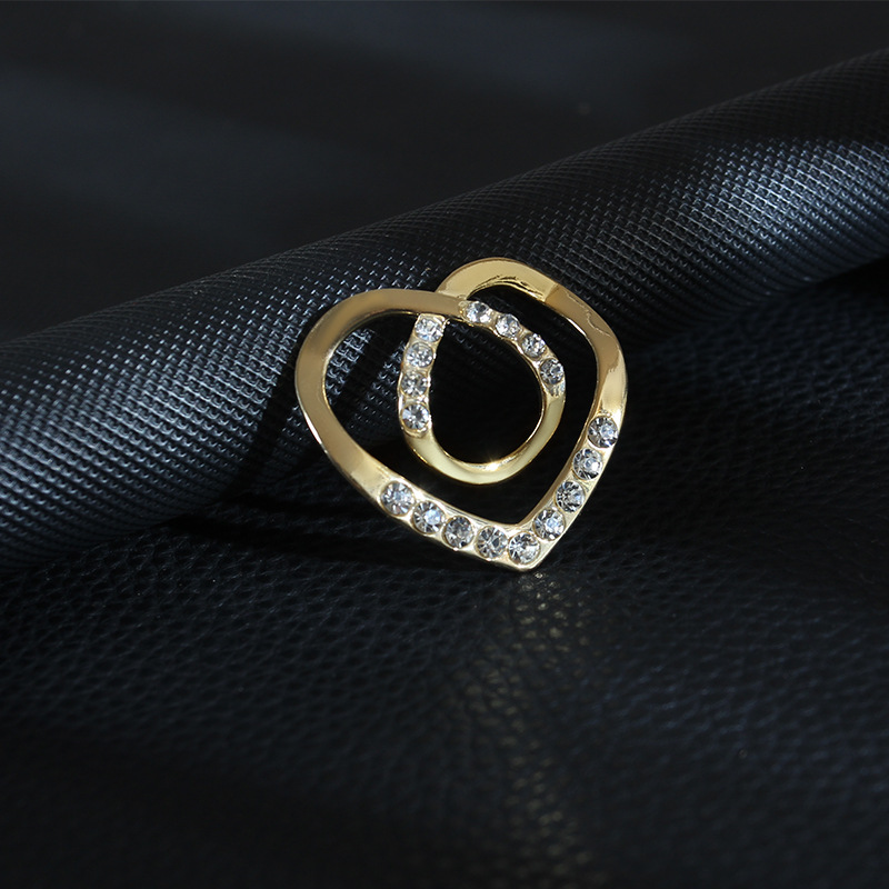 Amore sciarpa fibbia pesca cuore angolo fibbia vita orlo magico vestiti decorazione strass semplice nodo bottone colletto camicia_voghion.com