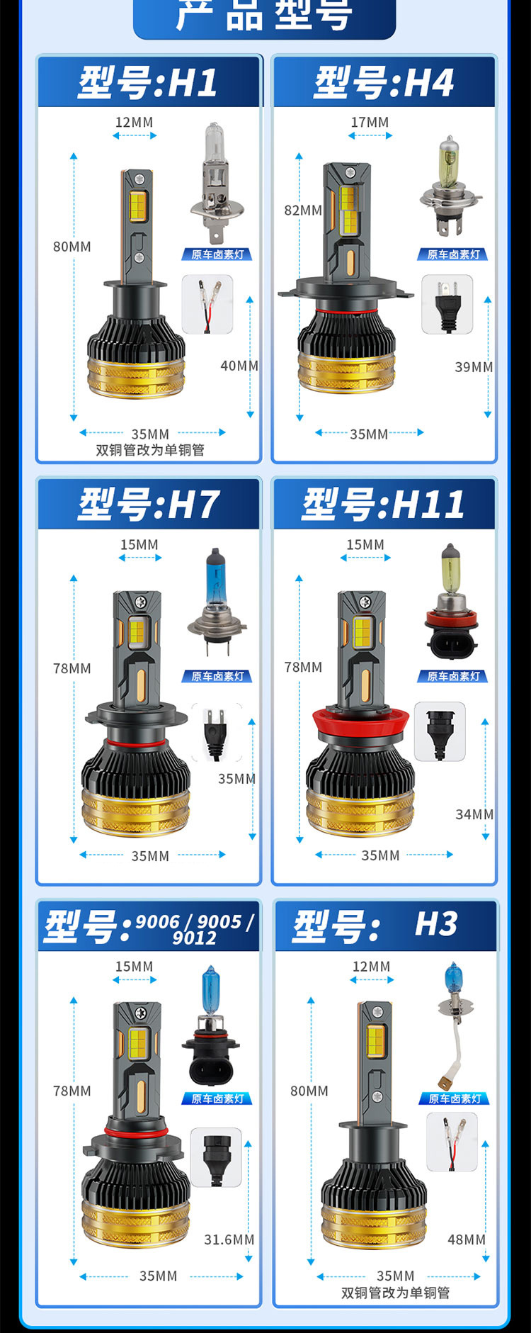 Cross-border hot sale M95 three-color laser car led headlight four copper tube 200W high-power intelligent decoding headlight