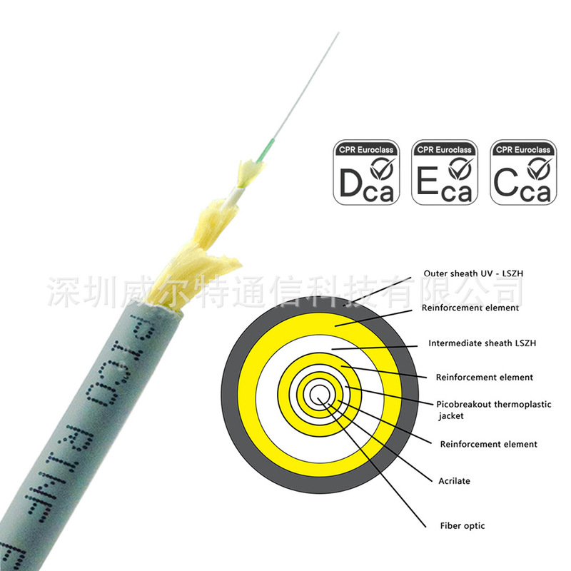 5.0mm Outer Diameter Indoor and Outdoor Single-Core Fiber Optic Cable with Double Sheath, 4.6mm Inner Diameter G657A2 Core Suitable for Fiber to the Home 5.0mm Outer Diameter Indoor and Outdoor Single-Core Fiber Optic Cable with Double Sheath, 4.6mm Inner Diameter G657A2 Core Suitable for Fiber to the Home
