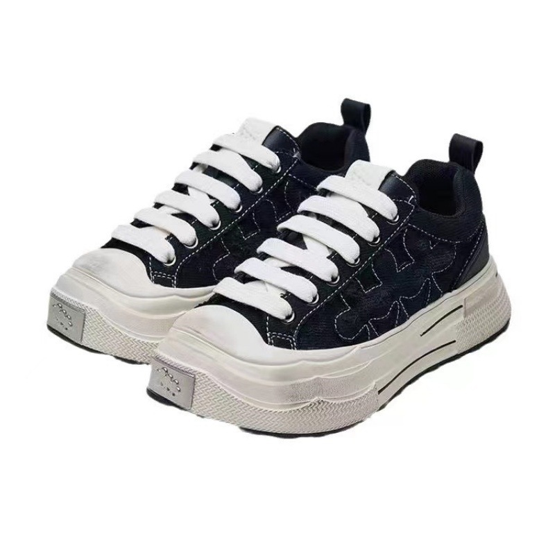 Celebrity Style Canvas Plum Blossom Ensemble Series Wear-resistant Thick-soled Height-increasing Casual For Men And_voghion.com