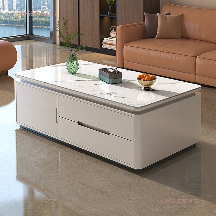 Solid Wood Coffee Table 2025 New Style Light Luxury High-End Small Apartment Living Room Home Slate Coffee Table Table