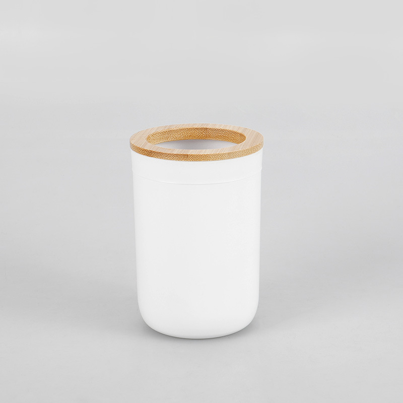 Tapa de bambú titular de cepillo de dientes taza de lavado de plástico enjuague bucal titular de la taza de baño estante de almacenamiento de pasta de dientes estante de almacenamiento de cepillo de dientes