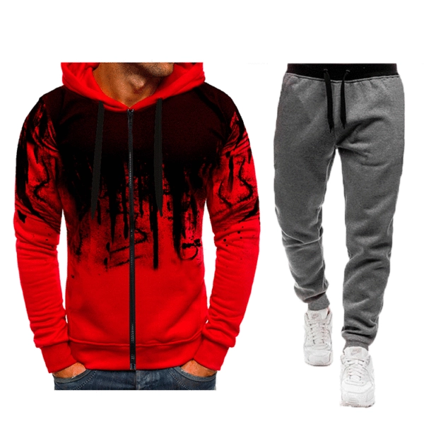Red with deep gray